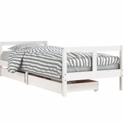 Mobilier Pour Bébés & Tout-Petits-vidaXL Cadre de lit enfant tiroirs 80x200 cm bois de pin massif Blanc