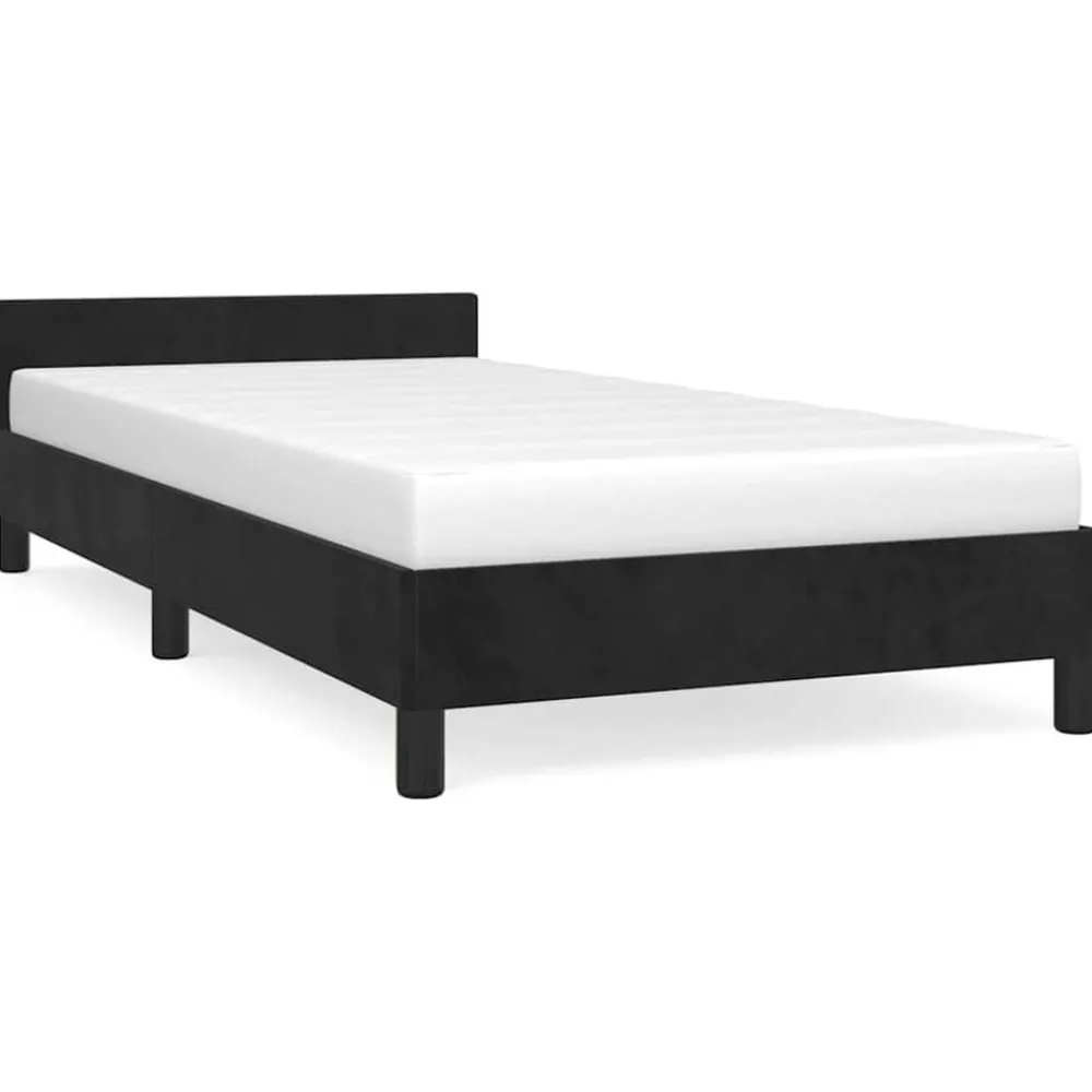 Lits & Accessoires-vidaXL Cadre de lit et tête de lit sans matelas 80x200 cm velours Noir