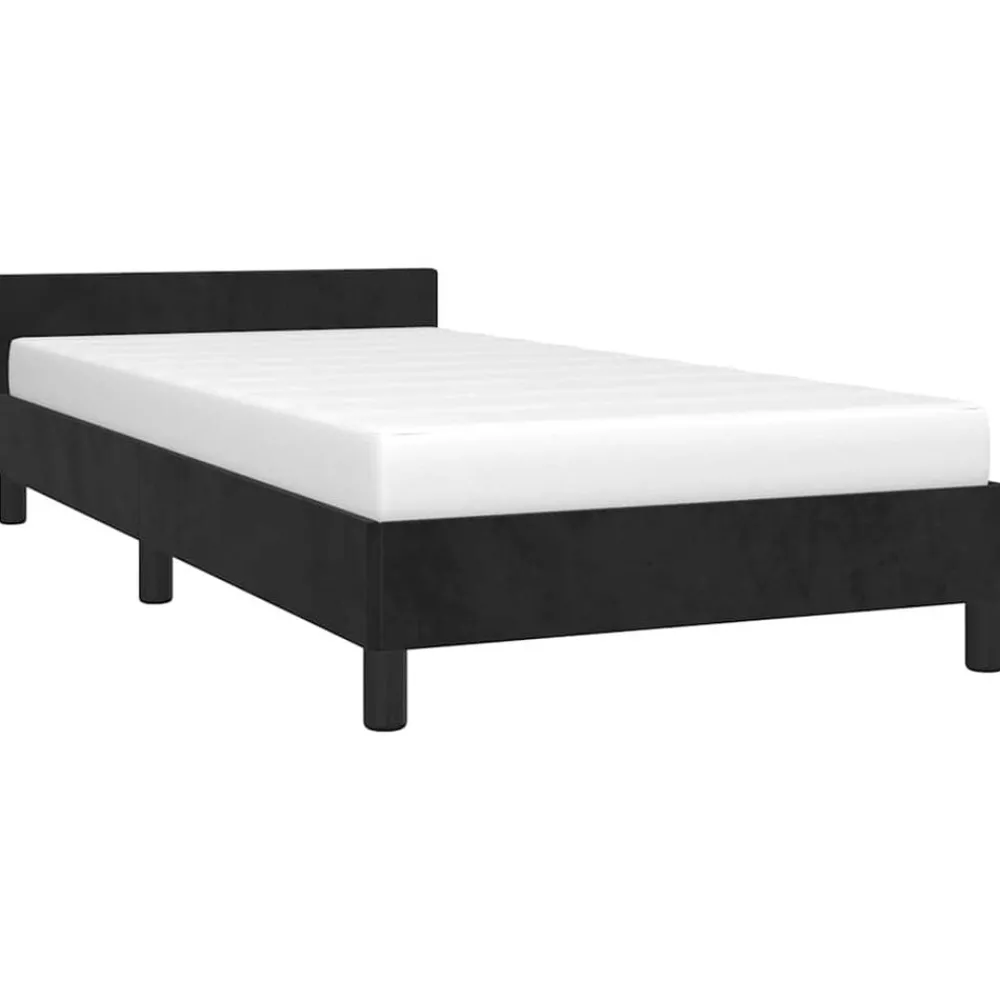 Lits & Accessoires-vidaXL Cadre de lit et tête de lit sans matelas 80x200 cm velours Noir