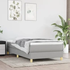 Lits & Accessoires-vidaXL Cadre de lit 80x200 cm tissu Gris clair