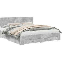 vidaXL Cadre de lit 200 x 200 cm Bois d'ingénierie