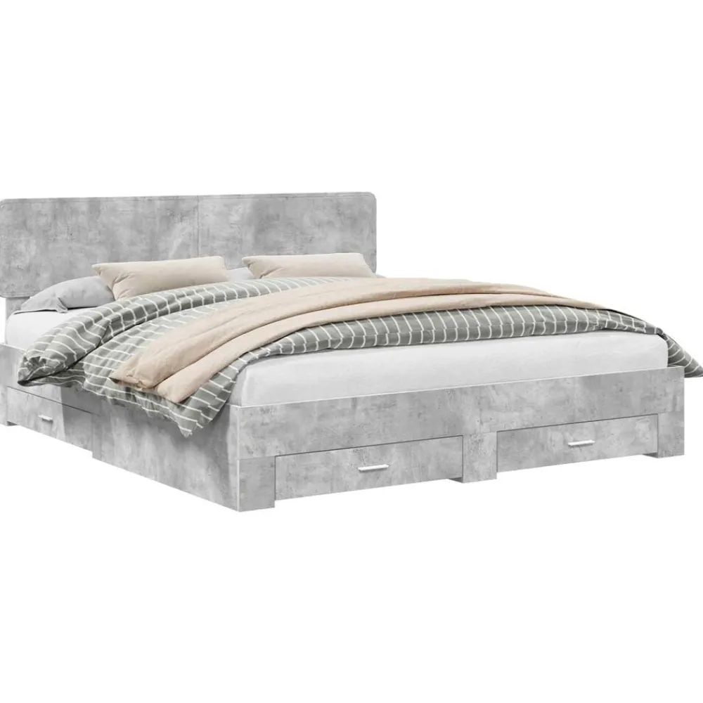vidaXL Cadre de lit 200 x 200 cm Bois d'ingénierie