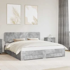 vidaXL Cadre de lit 200 x 200 cm Bois d'ingénierie