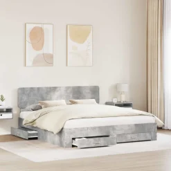 vidaXL Cadre de lit 200 x 200 cm Bois d'ingénierie