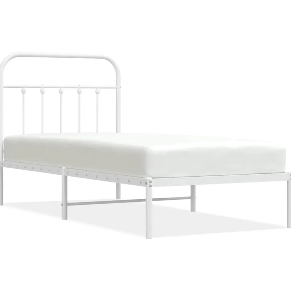 vidaXL Cadre de lit métal sans matelas avec tête de lit 90x190cm