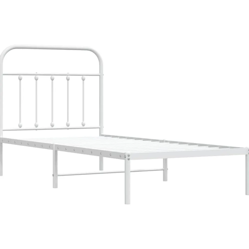 vidaXL Cadre de lit métal sans matelas avec tête de lit 90x190cm