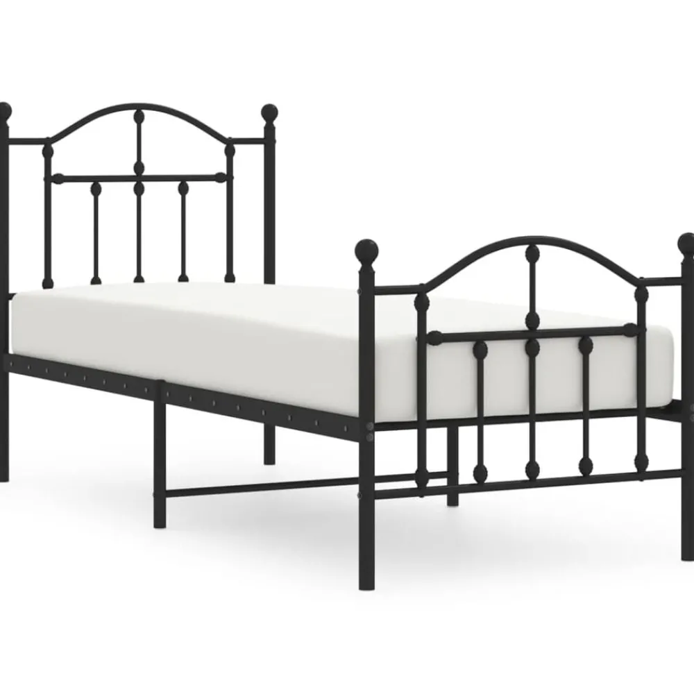 vidaXL Cadre de lit métal sans matelas avec pied de lit 75x190 cm