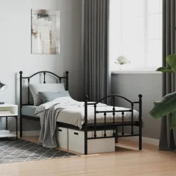 vidaXL Cadre de lit métal sans matelas avec pied de lit 75x190 cm