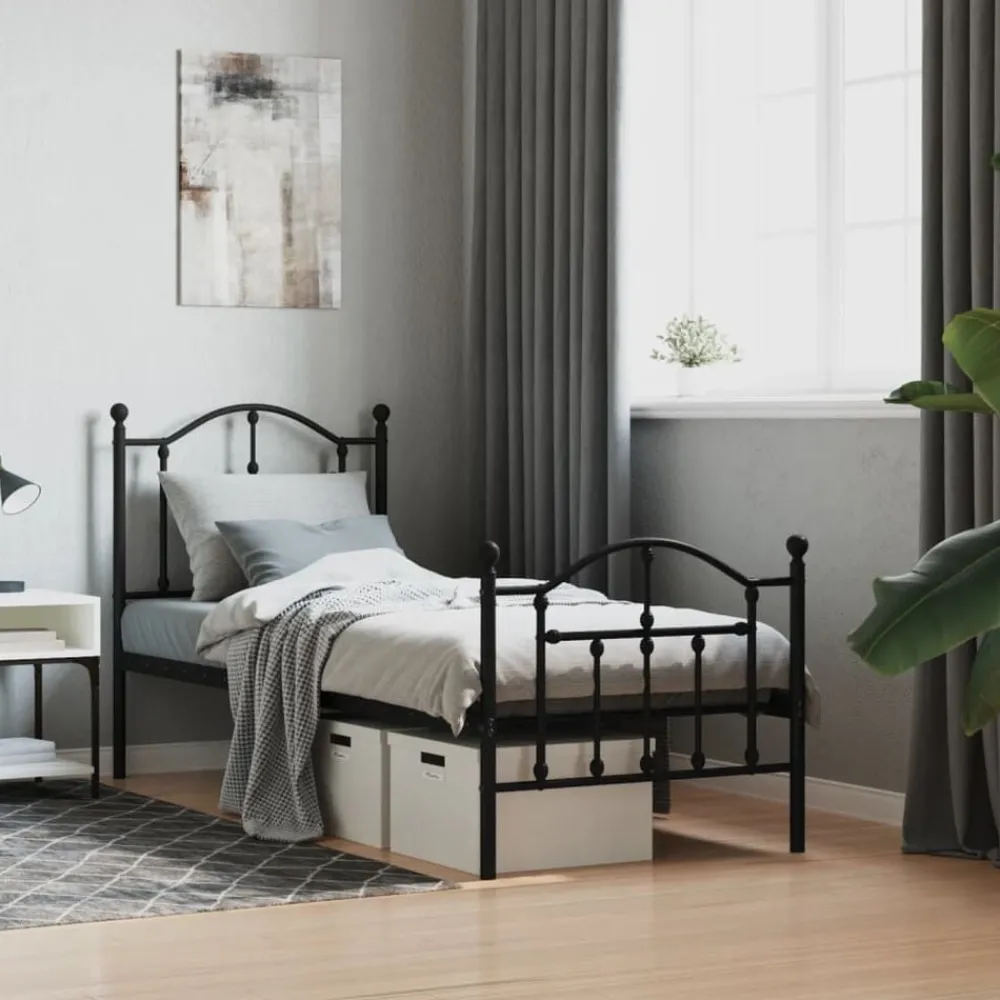 vidaXL Cadre de lit métal sans matelas avec pied de lit 75x190 cm