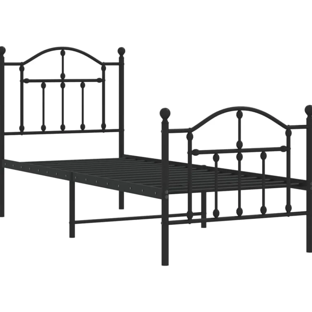vidaXL Cadre de lit métal sans matelas avec pied de lit 75x190 cm