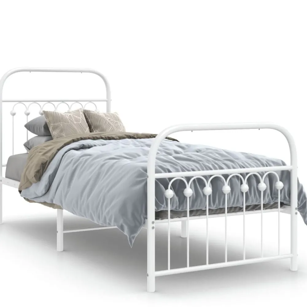 vidaXL Cadre de lit métal sans matelas avec pied de lit 75x190cm