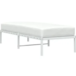 Lits & Accessoires-vidaXL Cadre de lit métal sans matelas 75x190 cm Blanc