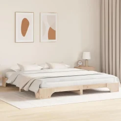 vidaXL Cadre de lit 200 x 200 cm Pin massif