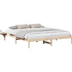 vidaXL Cadre de lit Naturel 200 x 200 cm Pin massif