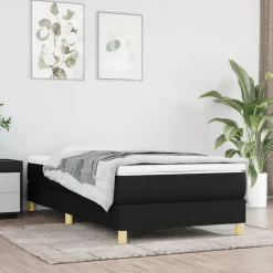 Lits & Accessoires-vidaXL Cadre de lit 80x200 cm tissu Noir