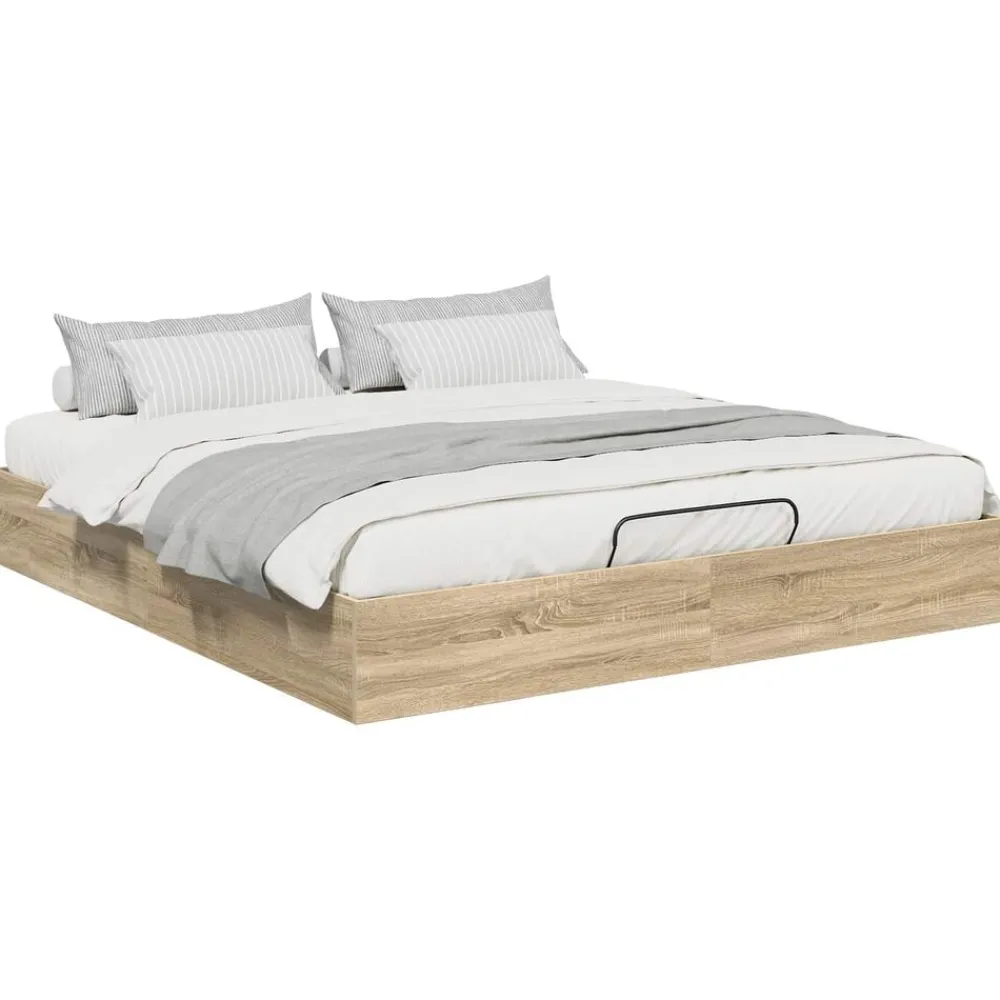 vidaXL Cadre de lit ottoman Chêne Sonoma 203 x 180 x 25 cm