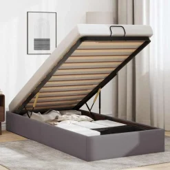 Lits & Accessoires-vidaXL Cadre de lit ottoman sans matelas 80x200 cm similicuir Gris