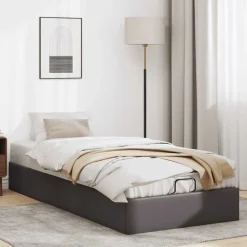 Lits & Accessoires-vidaXL Cadre de lit ottoman sans matelas 80x200 cm similicuir Gris