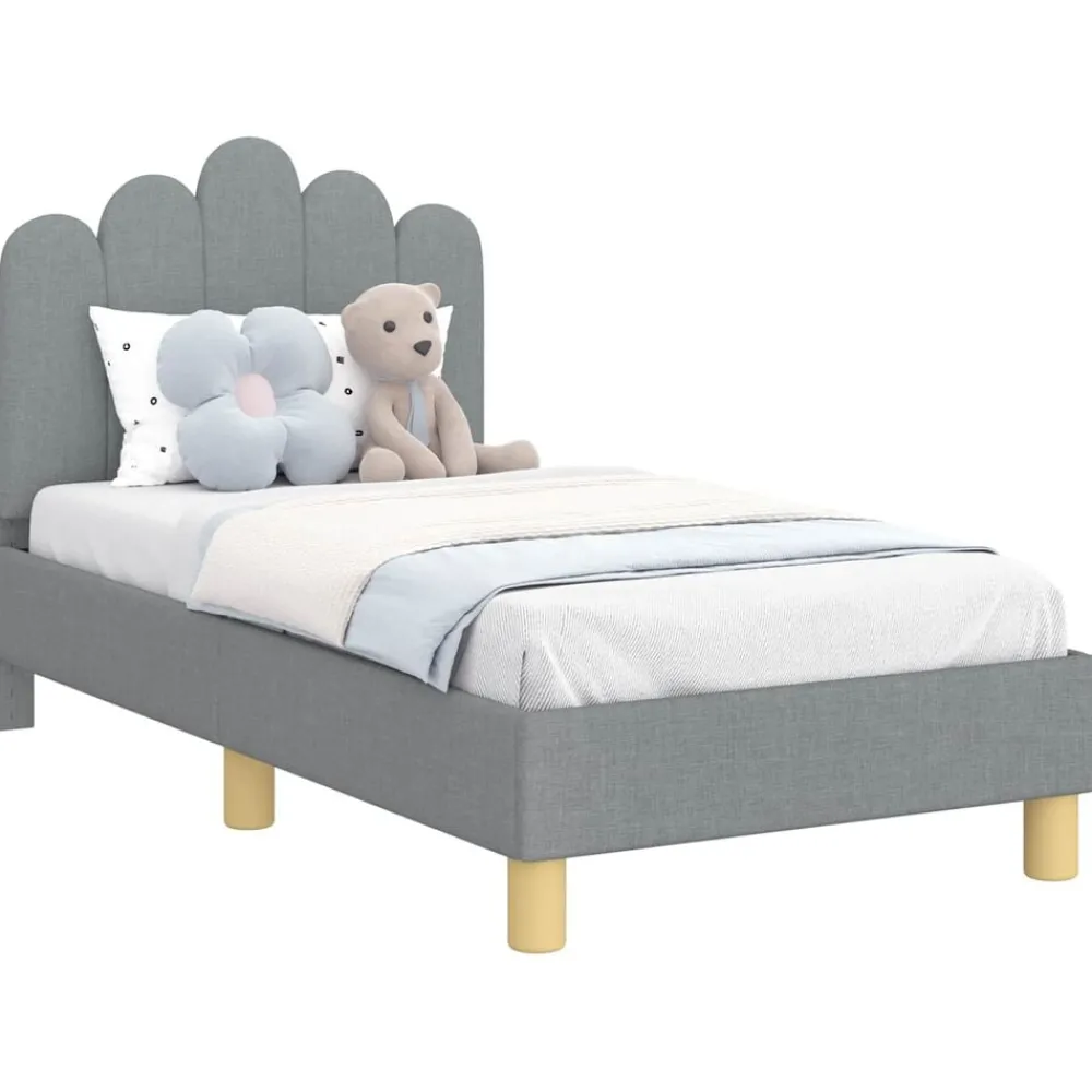 vidaXL Cadre de lit pour tout-petit avec tête de lit tissu