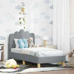vidaXL Cadre de lit pour tout-petit avec tête de lit tissu