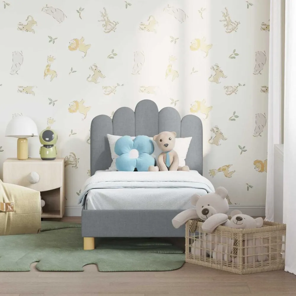 vidaXL Cadre de lit pour tout-petit avec tête de lit tissu