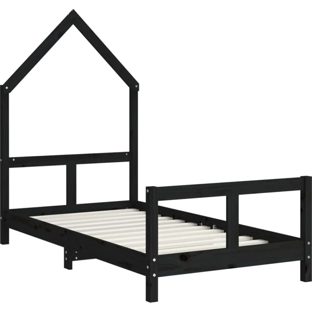Mobilier Pour Bébés & Tout-Petits-vidaXL Cadre de lit pour enfant 80x160 cm bois de pin massif Noir