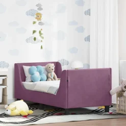 Lits & Accessoires-vidaXL Cadre de lit pour tout-petit avec tête de lit Violet