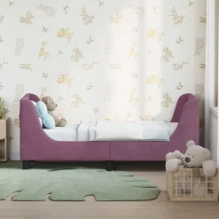Lits & Accessoires-vidaXL Cadre de lit pour tout-petit avec tête de lit Violet