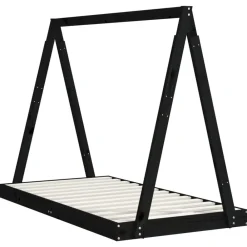 Mobilier Pour Bébés & Tout-Petits-vidaXL Cadre de lit pour enfant 80x160 cm bois de pin massif Noir