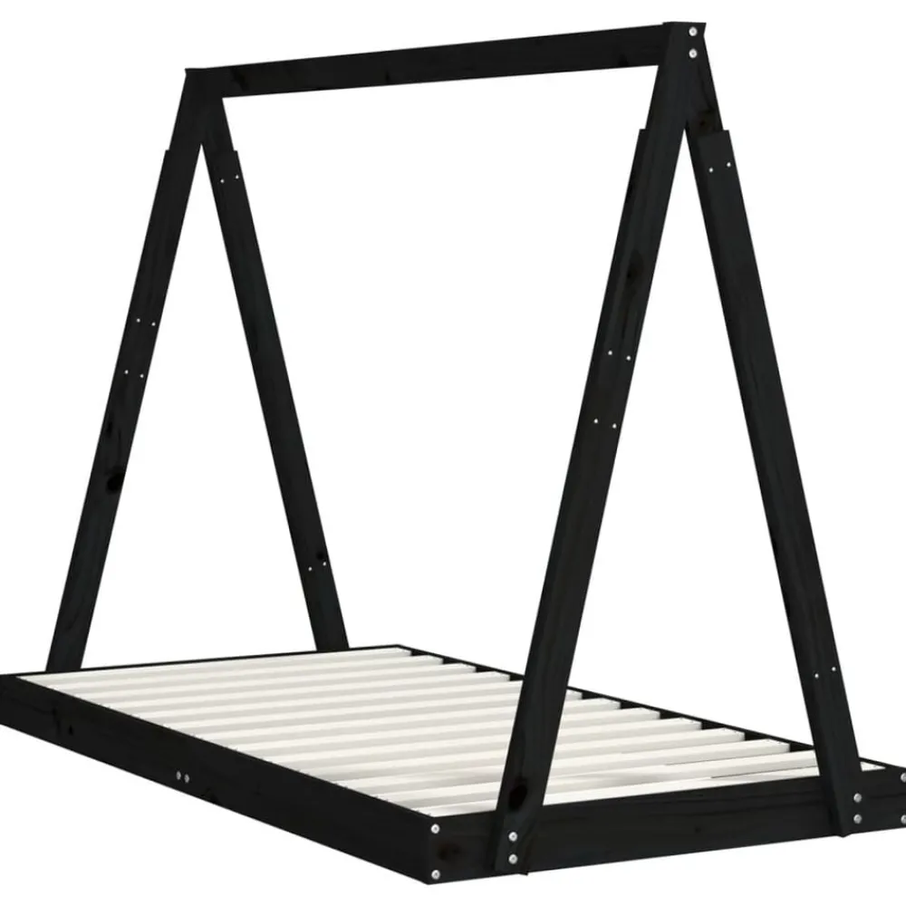 Mobilier Pour Bébés & Tout-Petits-vidaXL Cadre de lit pour enfant 80x160 cm bois de pin massif Noir