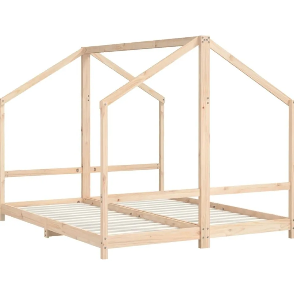 Mobilier Pour Bébés & Tout-Petits-vidaXL Cadre de lit pour enfants 2x(80x200) cm bois de pin massif Naturel