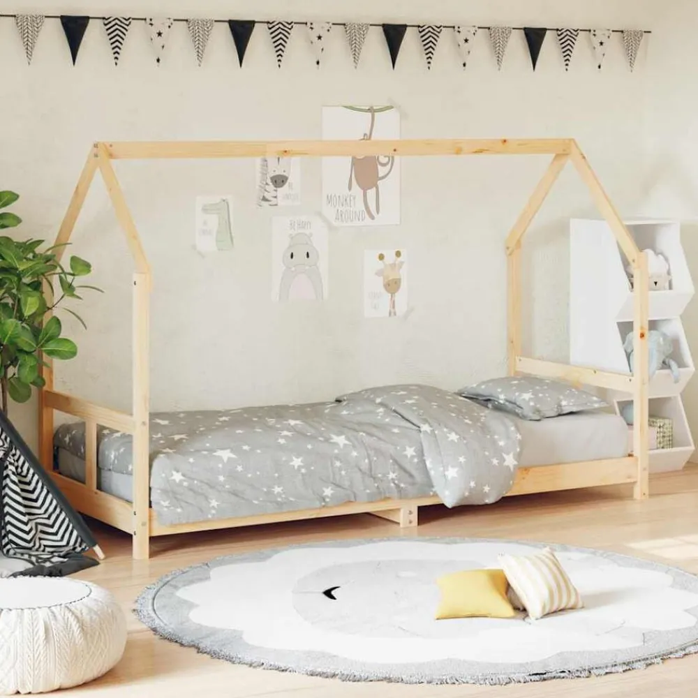 Mobilier Pour Bébés & Tout-Petits-vidaXL Cadre de lit pour enfants 80x200 cm bois de pin massif Naturel
