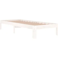Lits & Accessoires-vidaXL Cadre de lit sans matelas 75x190 cm Blanc