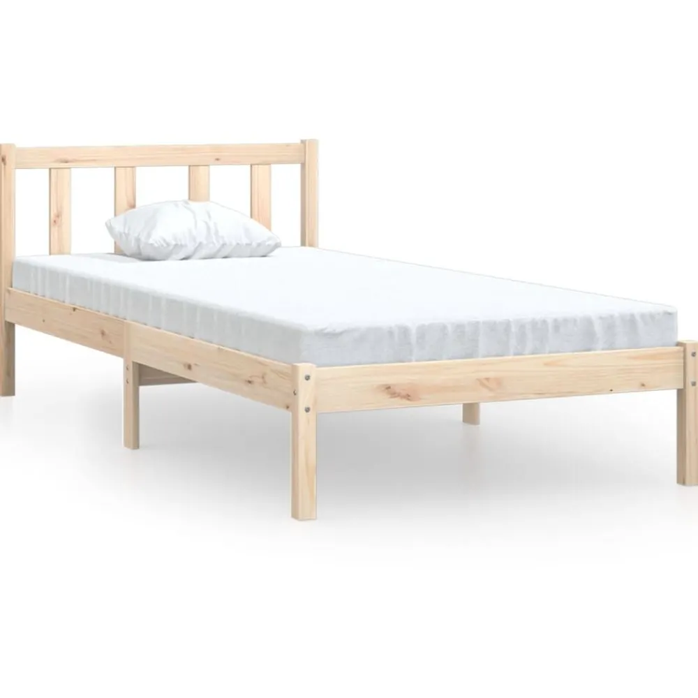 Lits & Accessoires-vidaXL Cadre de lit sans matelas bois massif Naturel