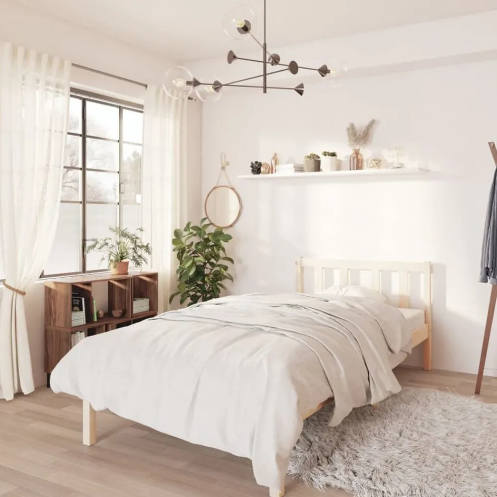 Lits & Accessoires-vidaXL Cadre de lit sans matelas bois massif Naturel