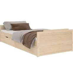 Lits & Accessoires-vidaXL Cadre de lit sans matelas bois de pin massif 90x200 cm Marron