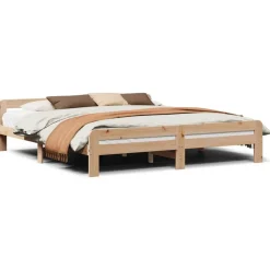 vidaXL Cadre de lit sans matelas 200x200 cm bois massif de pin