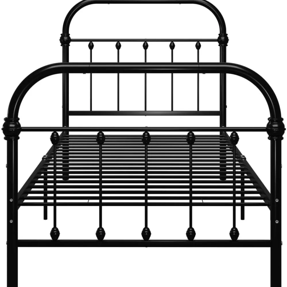 Lits & Accessoires-vidaXL Cadre de lit sans matelas métal 90x200 cm Noir