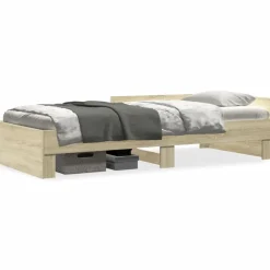 vidaXL Cadre de lit sans matelas chêne sonoma 100x200 cm