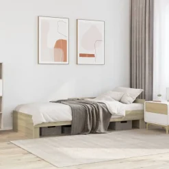 vidaXL Cadre de lit sans matelas chêne sonoma 100x200 cm