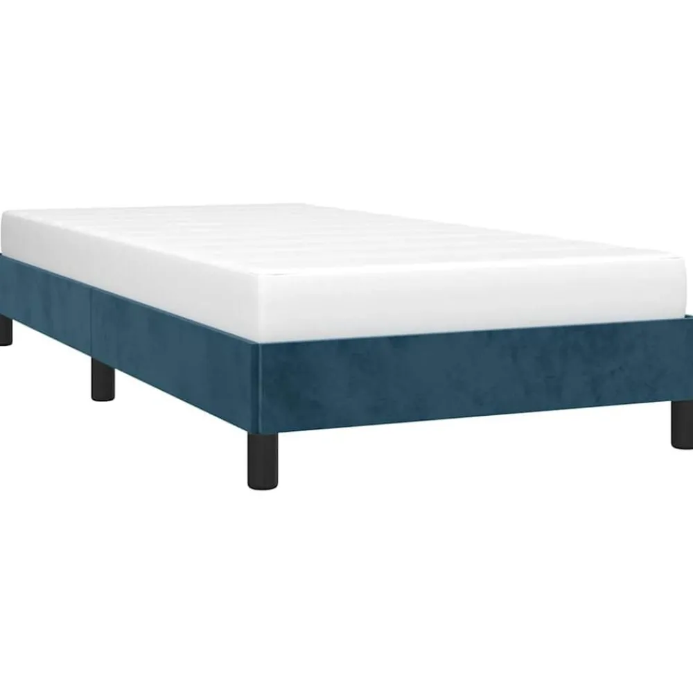 Lits & Accessoires-vidaXL Cadre de lit sans matelas 80x200 cm velours Bleu foncé