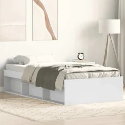Lits & Accessoires-vidaXL Cadre de lit sans matelas 90x200 cm Blanc