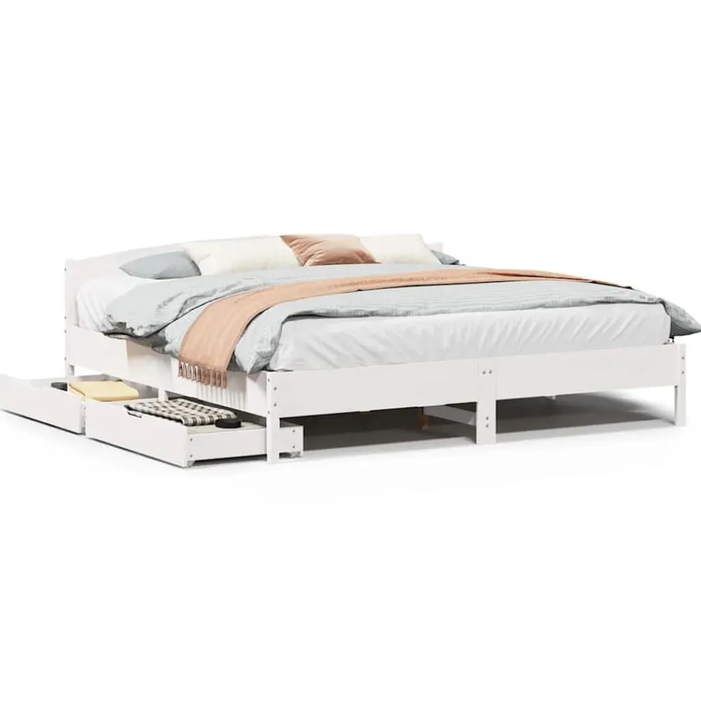 vidaXL Cadre de lit sans matelas 200x200 cm bois massif de pin