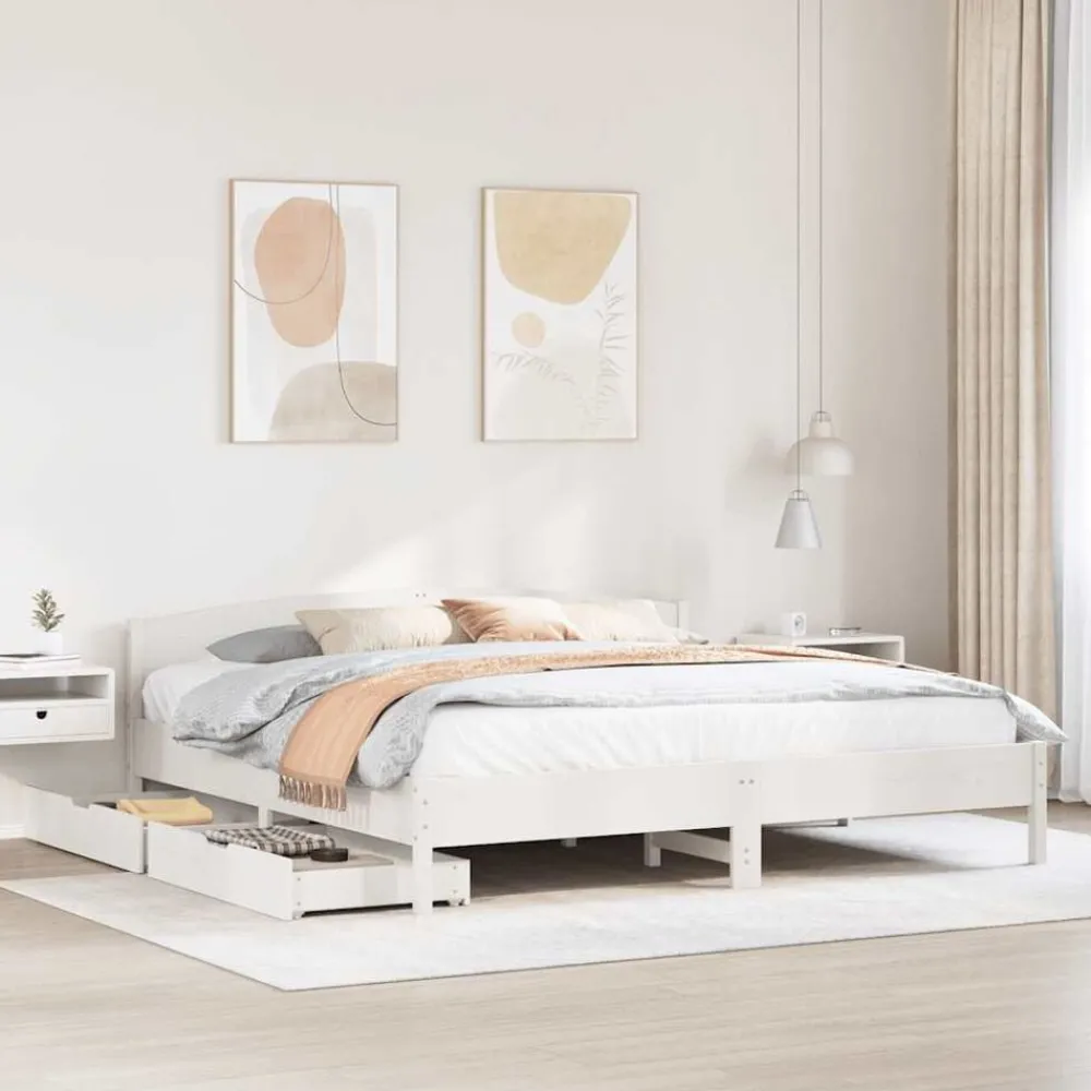vidaXL Cadre de lit sans matelas 200x200 cm bois massif de pin