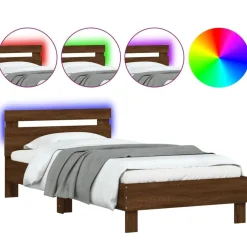 vidaXL Cadre de lit sans matelas avec lumières LED 100x200 cm