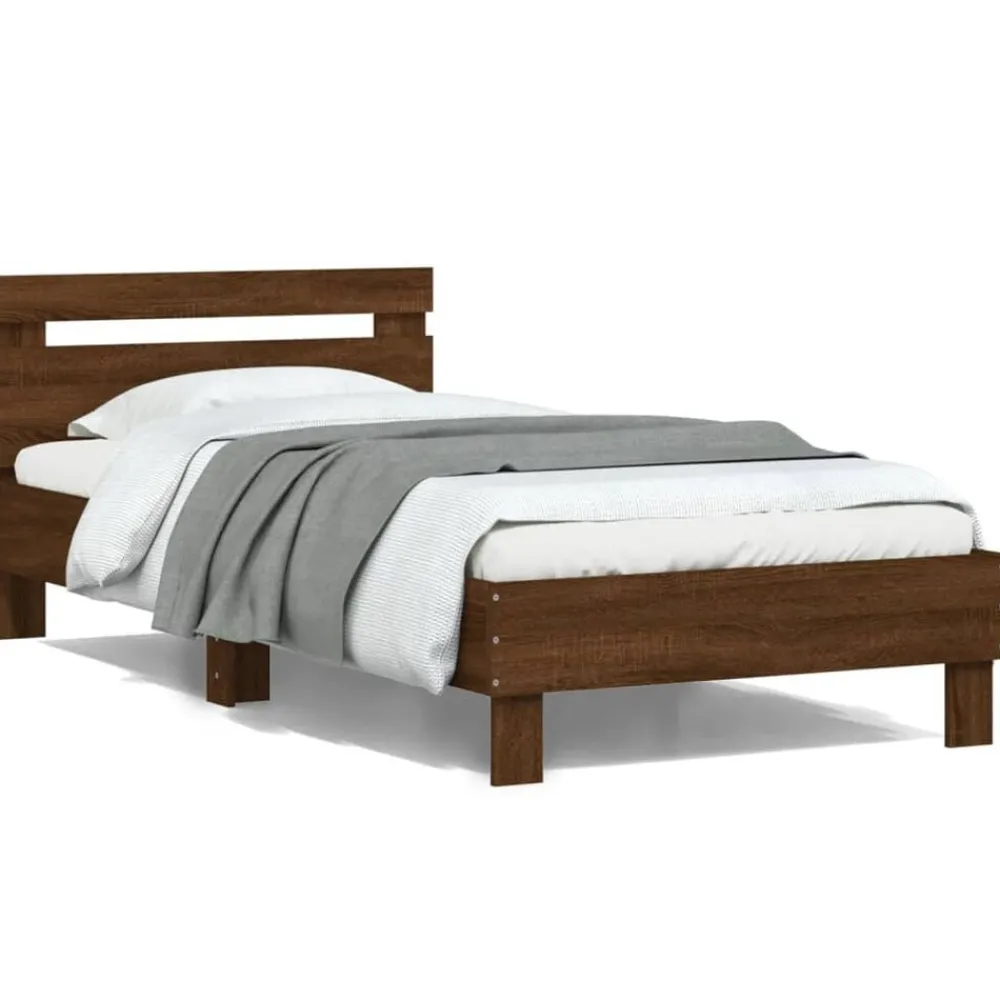 vidaXL Cadre de lit sans matelas avec lumières LED 100x200 cm