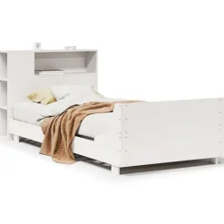 Lits & Accessoires-vidaXL Cadre de lit sans matelas 75x190 cm bois de pin massif Blanc