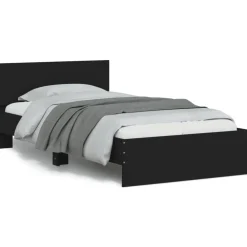 Lits & Accessoires-vidaXL Cadre de lit sans matelas avec tête de lit 100x200 cm Noir