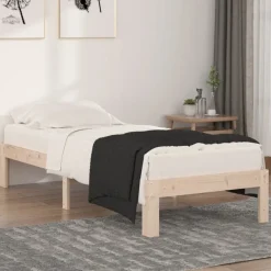 Lits & Accessoires-vidaXL Cadre de lit sans matelas 75x190 cm Naturel