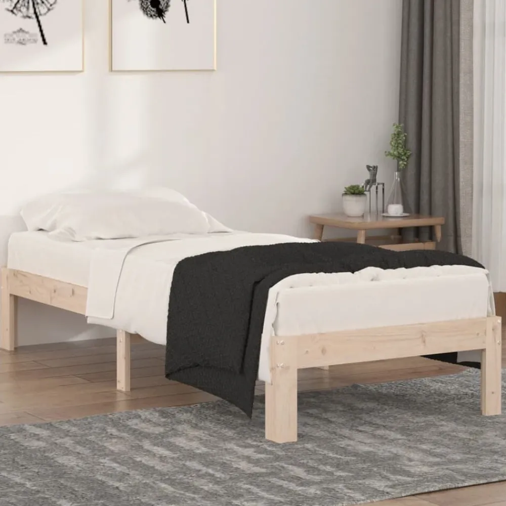 Lits & Accessoires-vidaXL Cadre de lit sans matelas 75x190 cm Naturel
